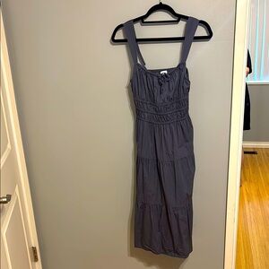 Sunday Best Vintage Navy Sleeveless Square Neck Sundress